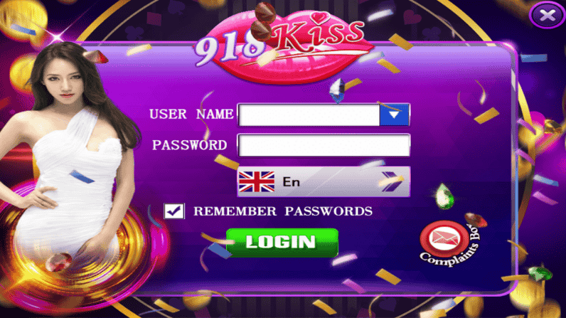 918Kiss Apk login page